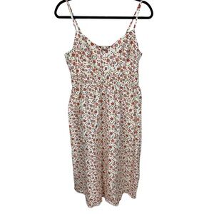 *2/$30* Old Navy Orange Floral Spaghetti Strap Cotton Midi Sundress Size L